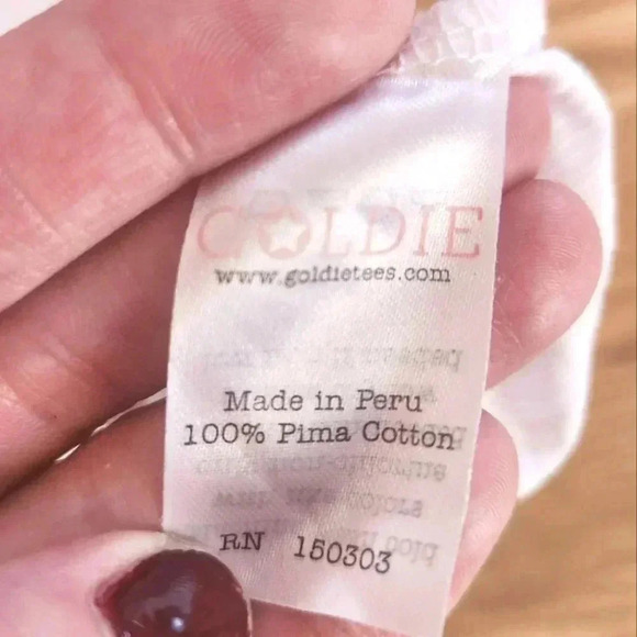 EUC Goldie Mutton Knot Short Sleeve T-Shirt in White, Size S - Picture 10 of 10